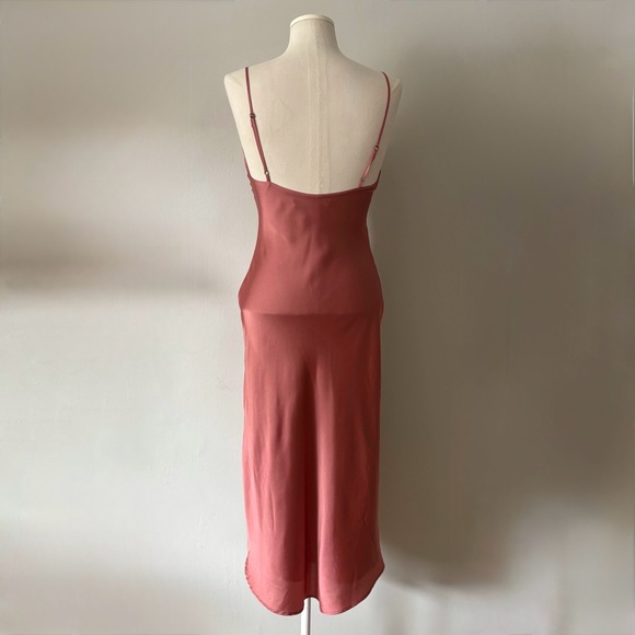 Abercrombie & Fitch Satin Slip Tank Dress XS Dusty Rose Midi Y2K - Picture 10 of 14